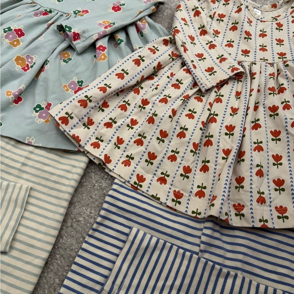 Hanna Andersson Floral and Striped play dress sets - Picture 6 of 8